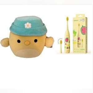 Squishmallow stuffed Animal & ORDO Sonic Kids Battery Toothbrush - New With Tags